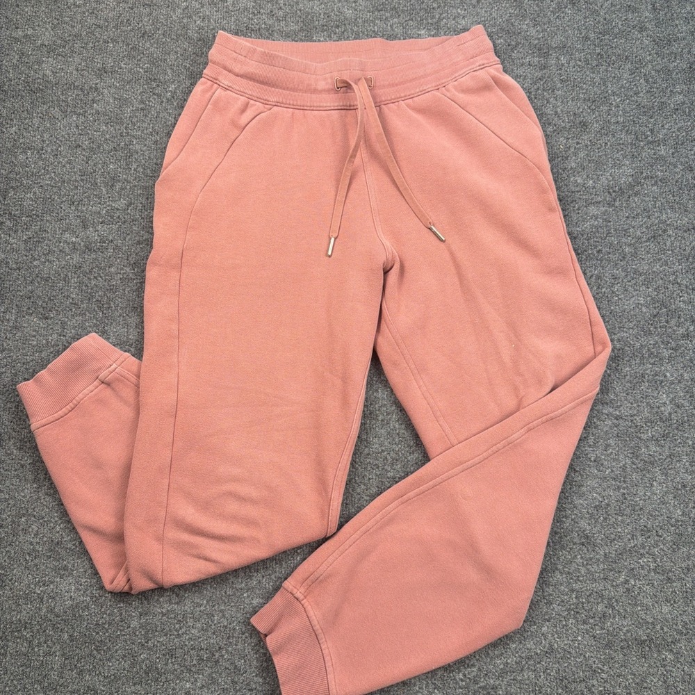 Lululemon Cotton Fleece Jogger Womens Size 6 Pink Lounge Sweatpants Relaxed